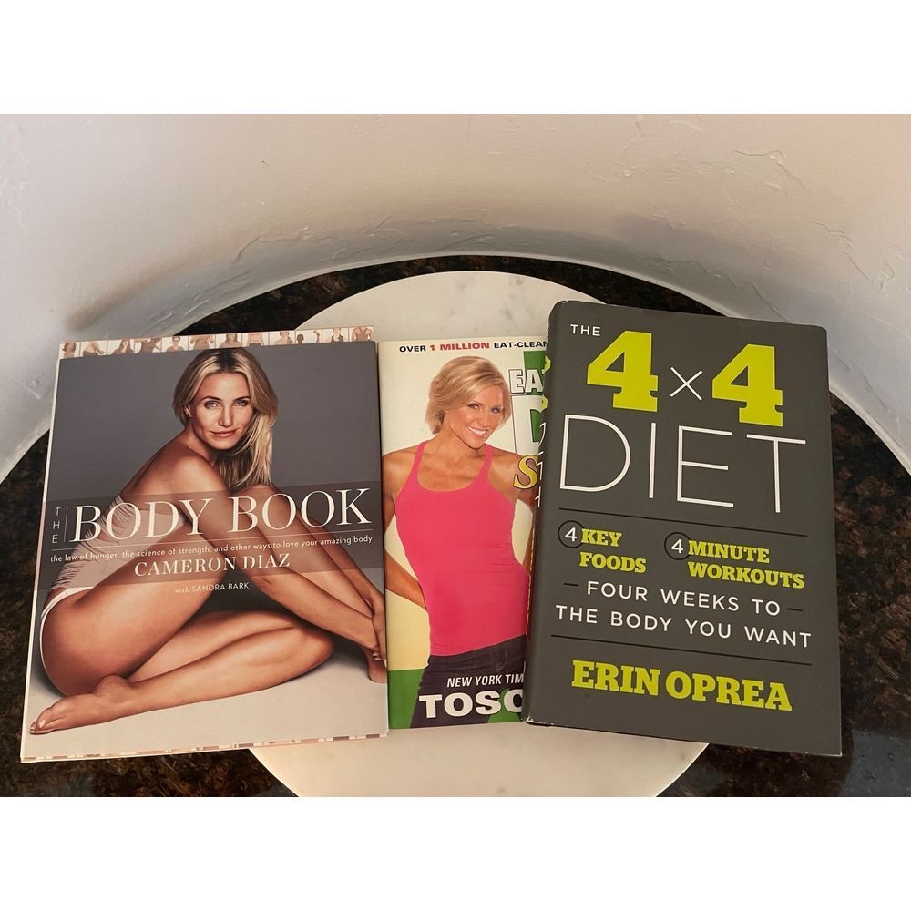 Diet/clean eating book lot includes The Body Book, The Eat Clean‎ Diet, 4x4 Diet